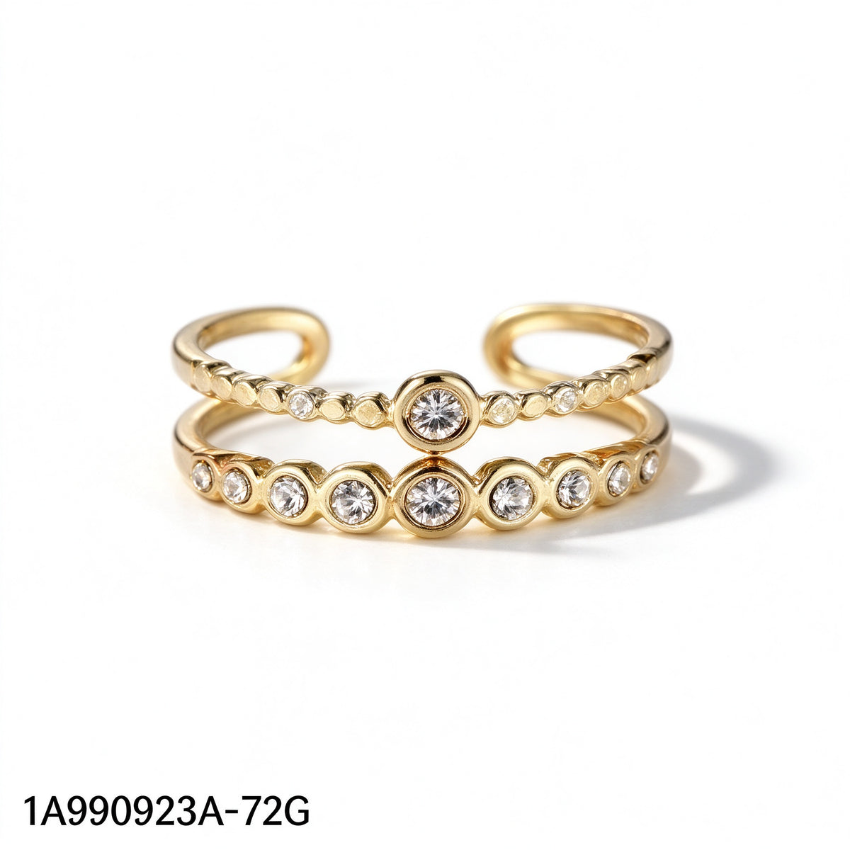 Anillo Zirconia blanca Dorado