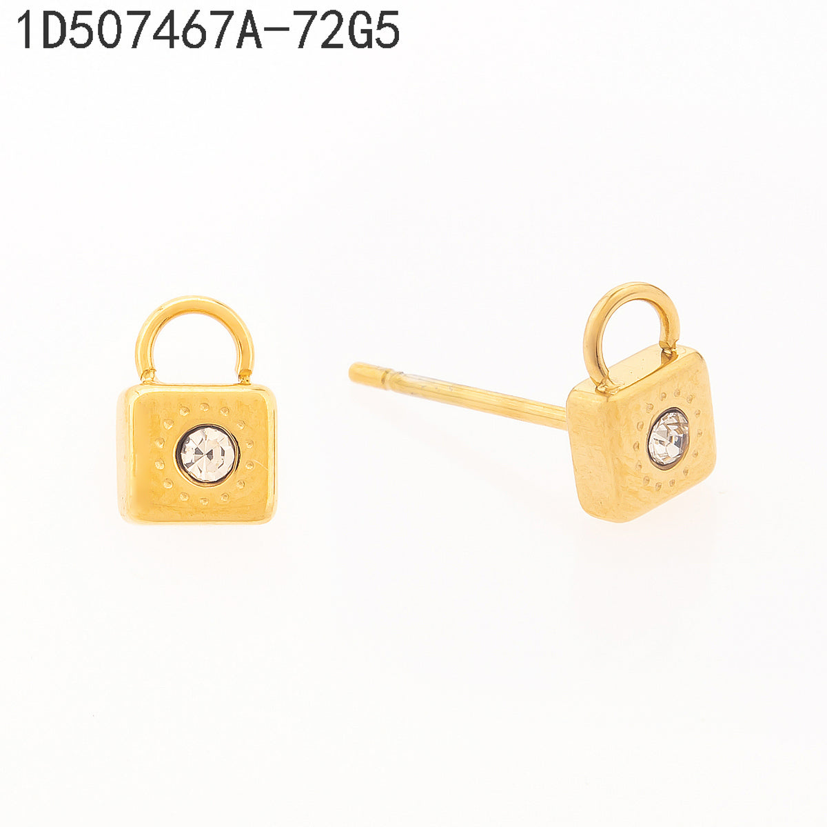 Pendientes Zirconia blanca Dorado Sol