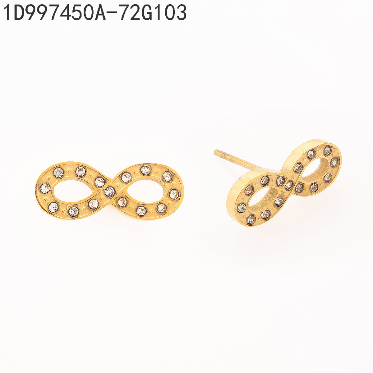 Pendientes Zirconia blanca Dorado Infinito