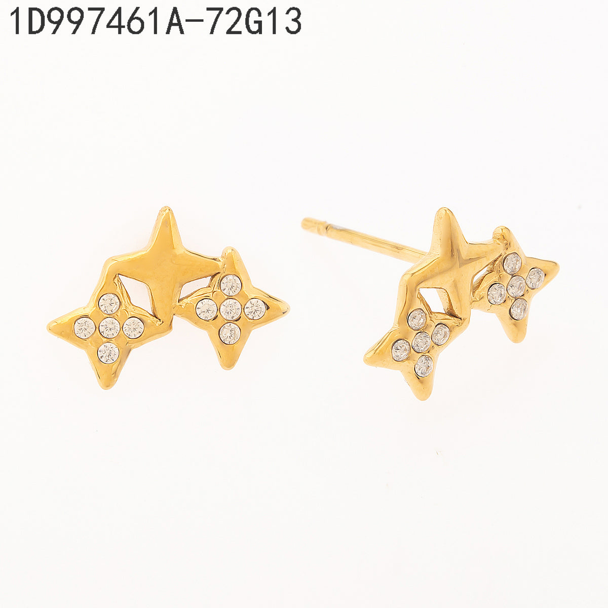 Pendientes Zirconia blanca Dorado Estrella