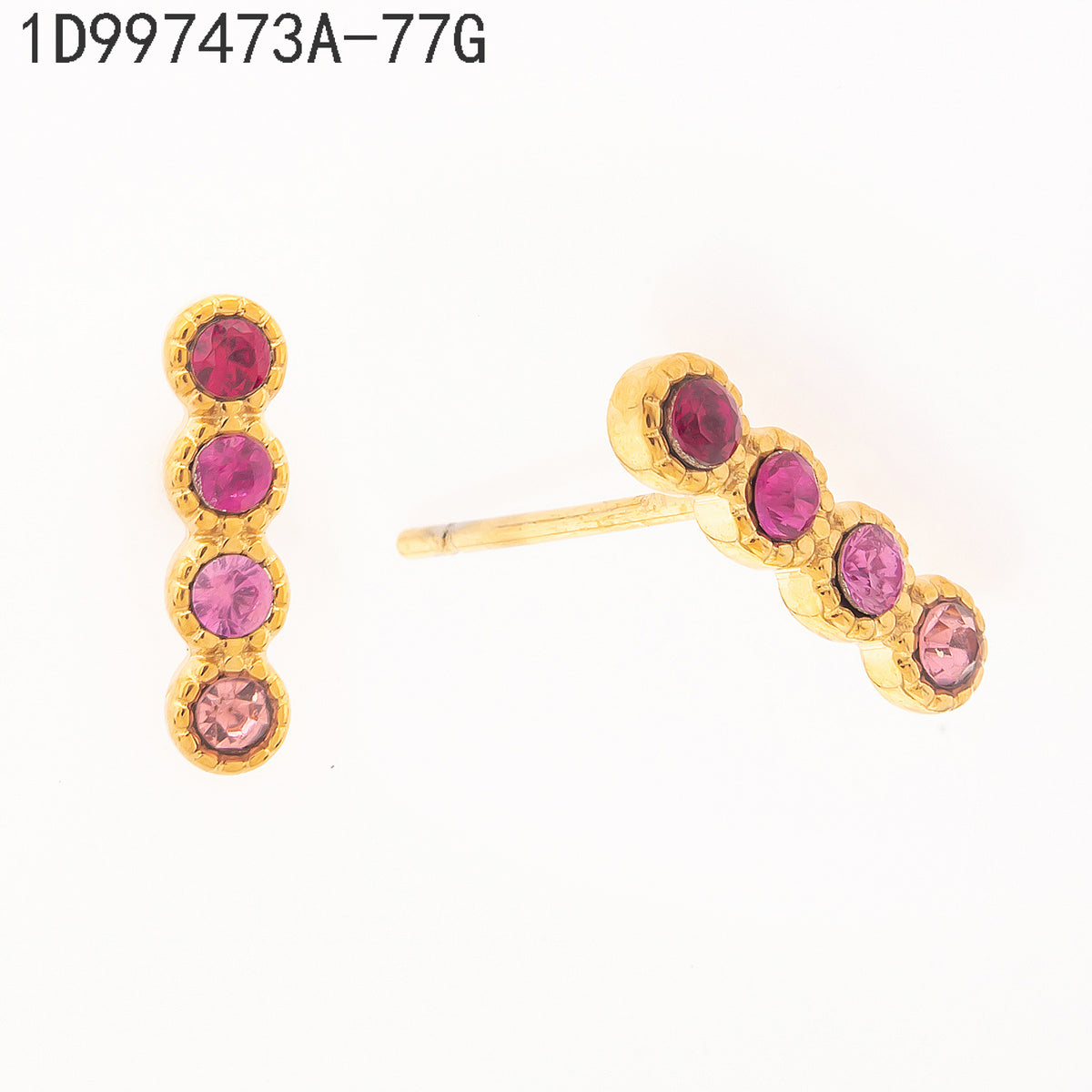 Pendientes Multicolor Dorado