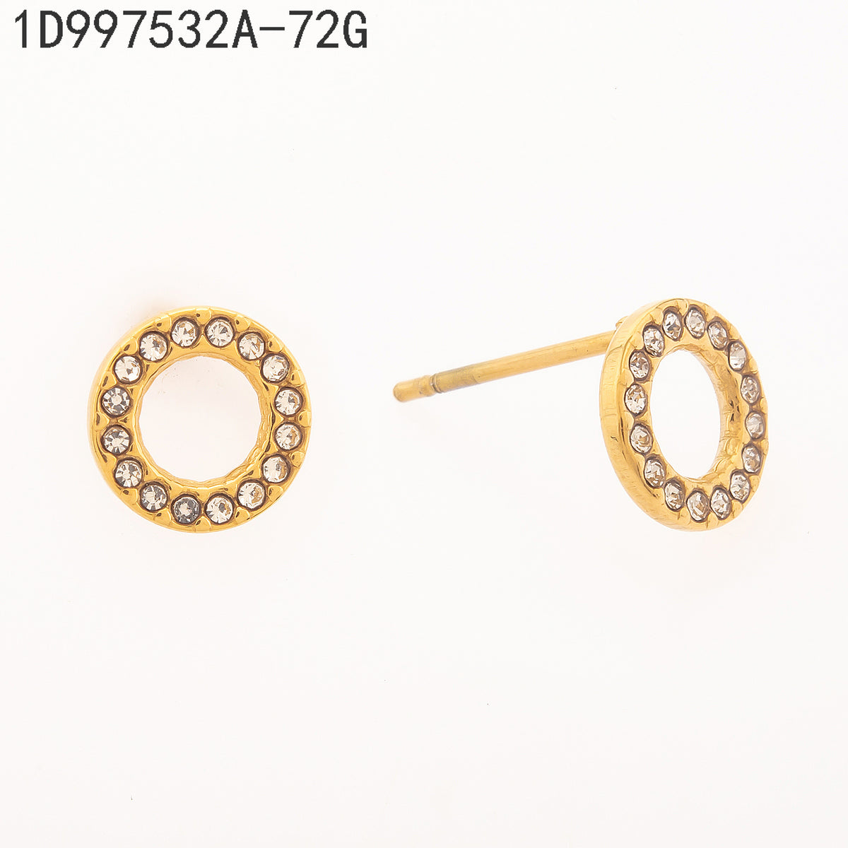 Pendientes Zirconia blanca Dorado