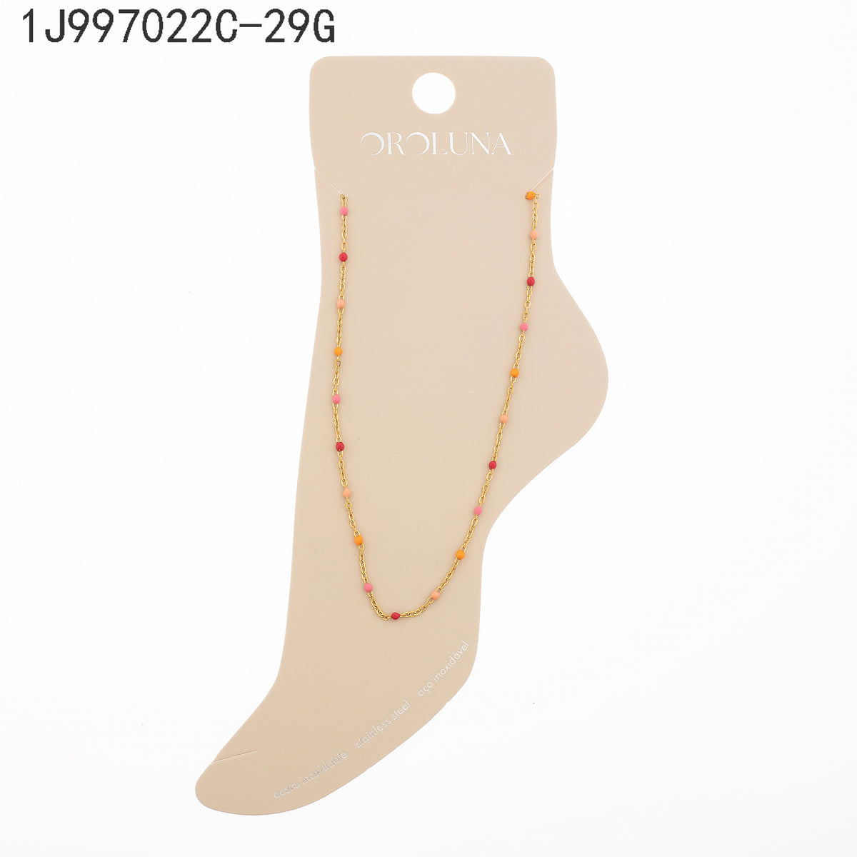 Tobillera Piedra multicolor Dorado