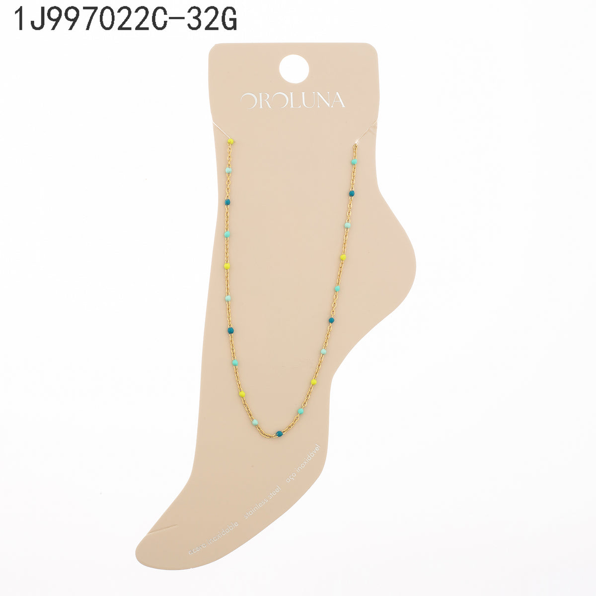 Tobillera Piedra multicolor Dorado