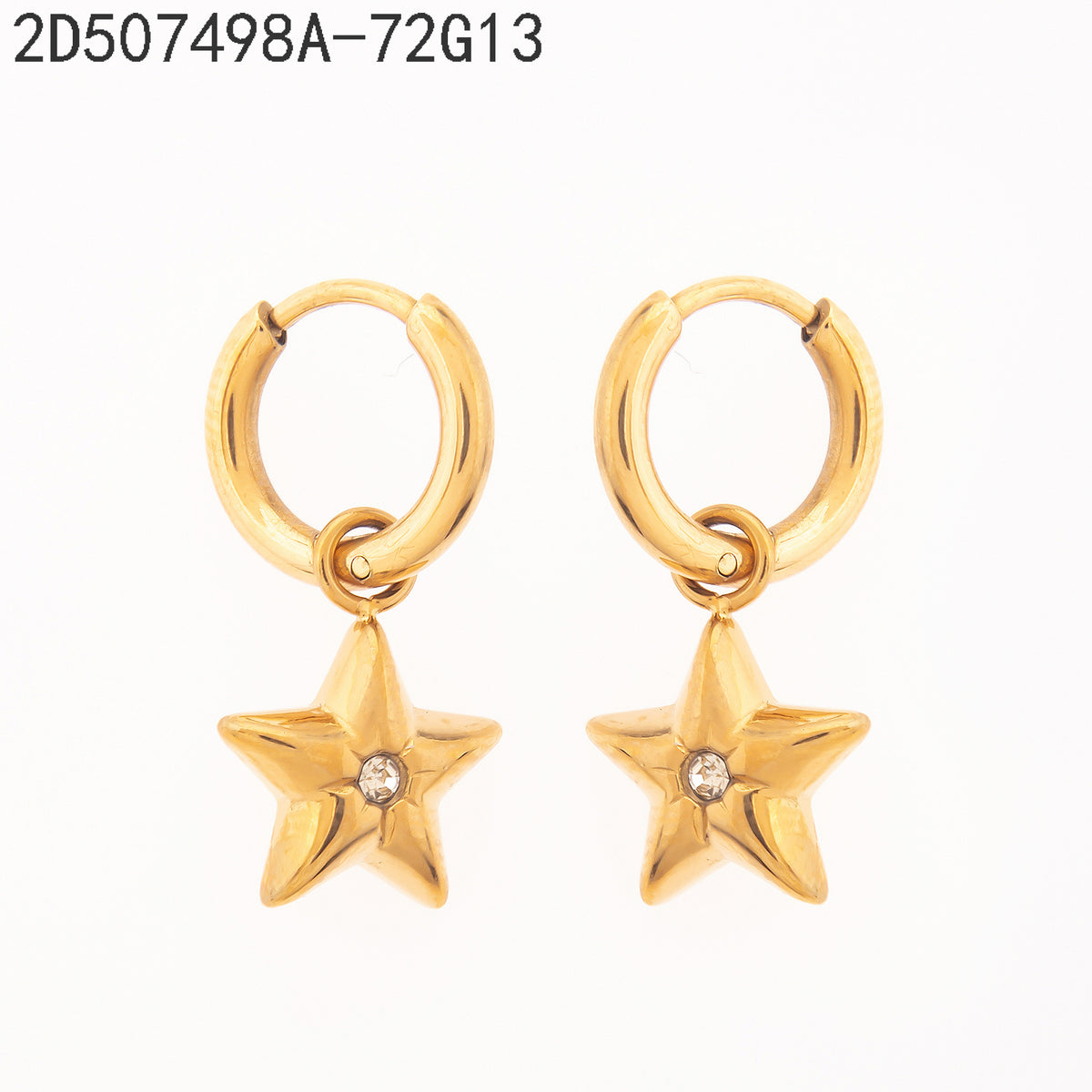 Pendientes Zirconia blanca Dorado Estrella