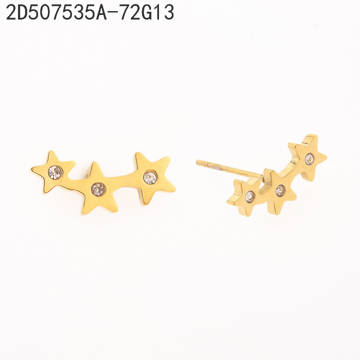 Pendientes Zirconia blanca Dorado Estrella