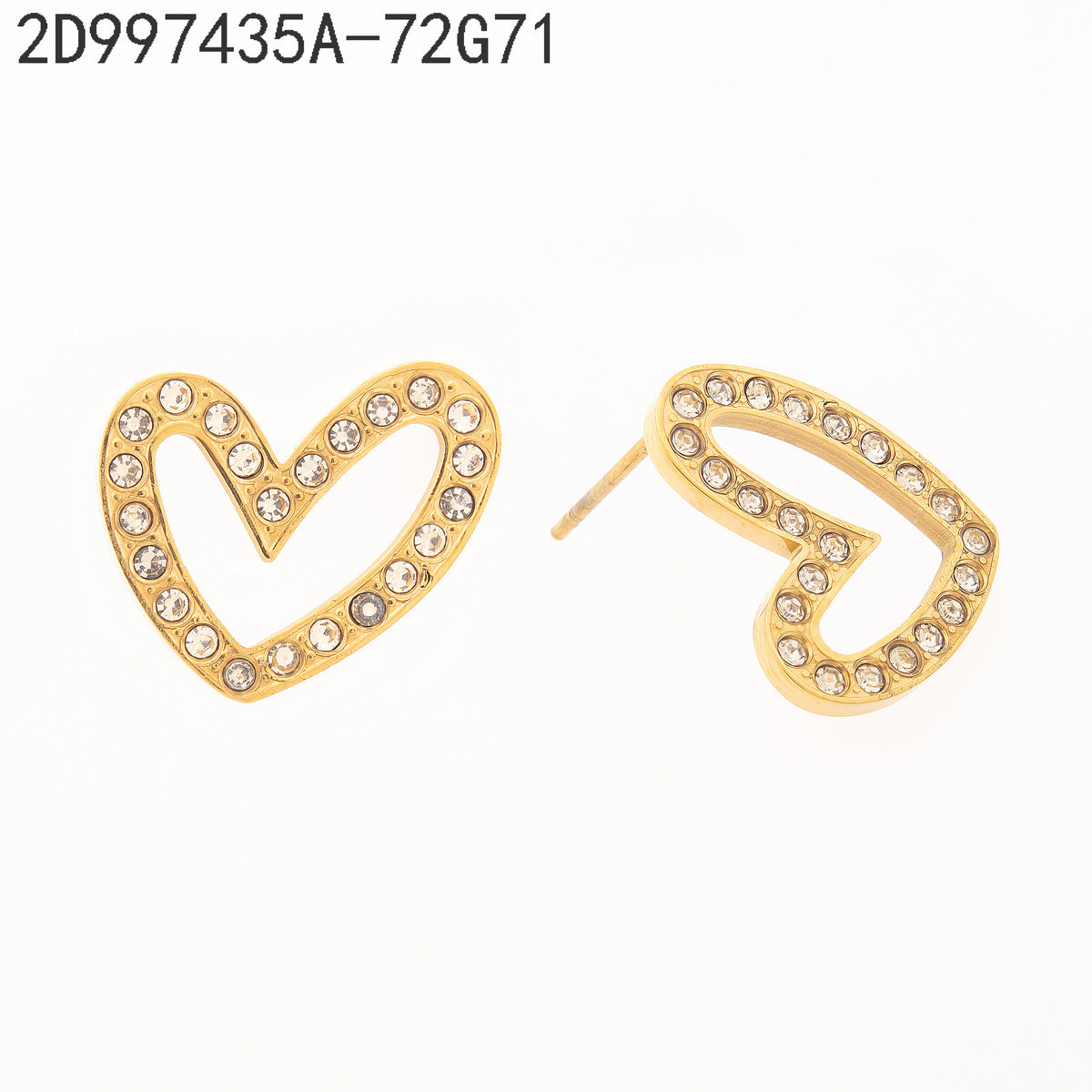 Pendientes Zirconia blanca Dorado Corazón
