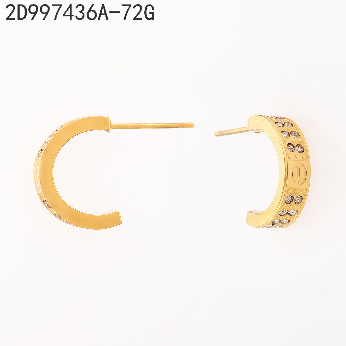 Pendientes Zirconia blanca Dorado