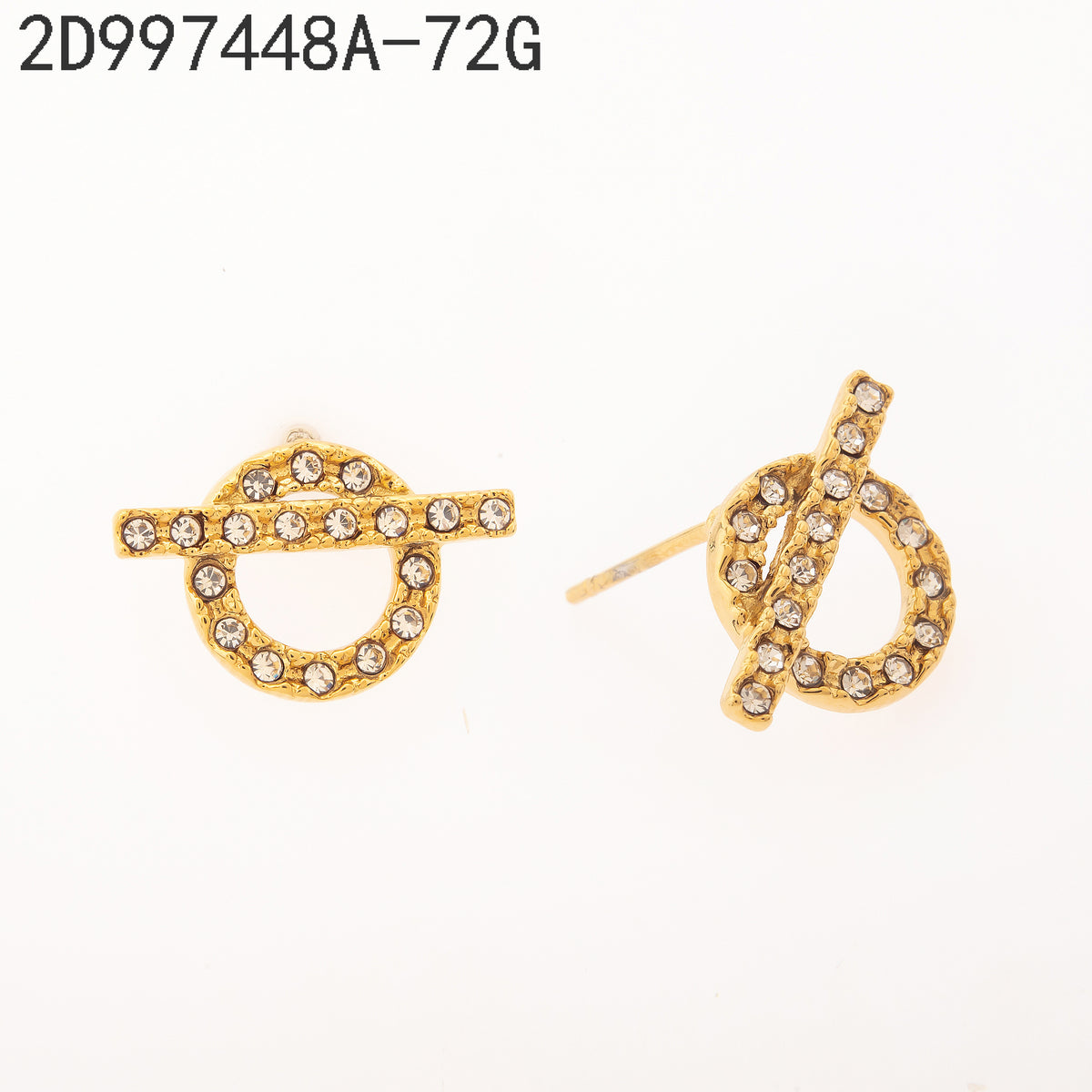 Pendientes Zirconia blanca Dorado