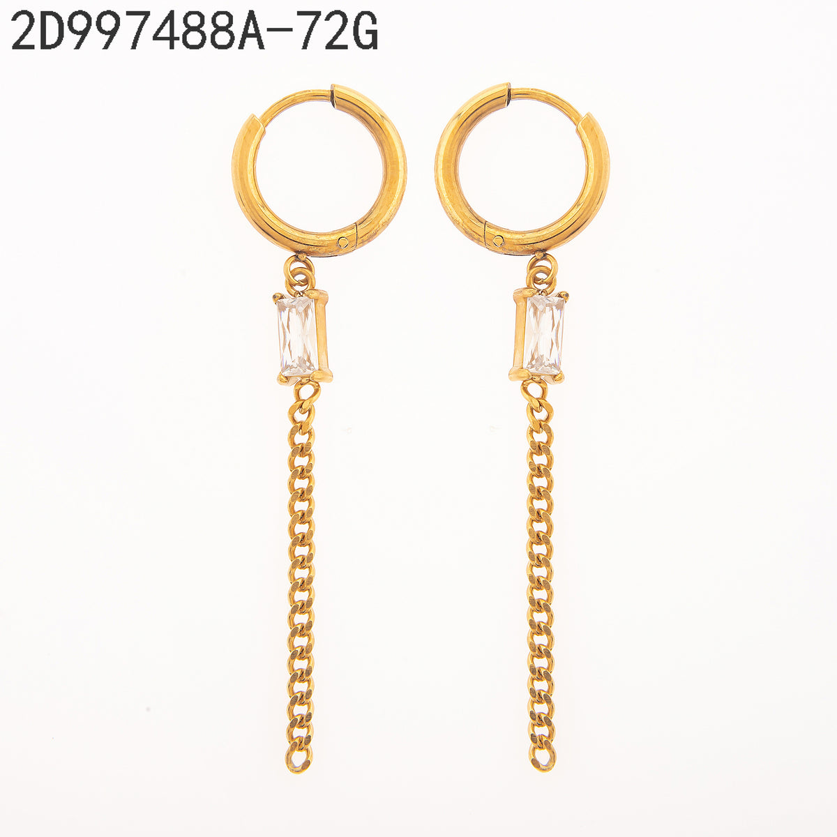 Pendientes Zirconia blanca Dorado
