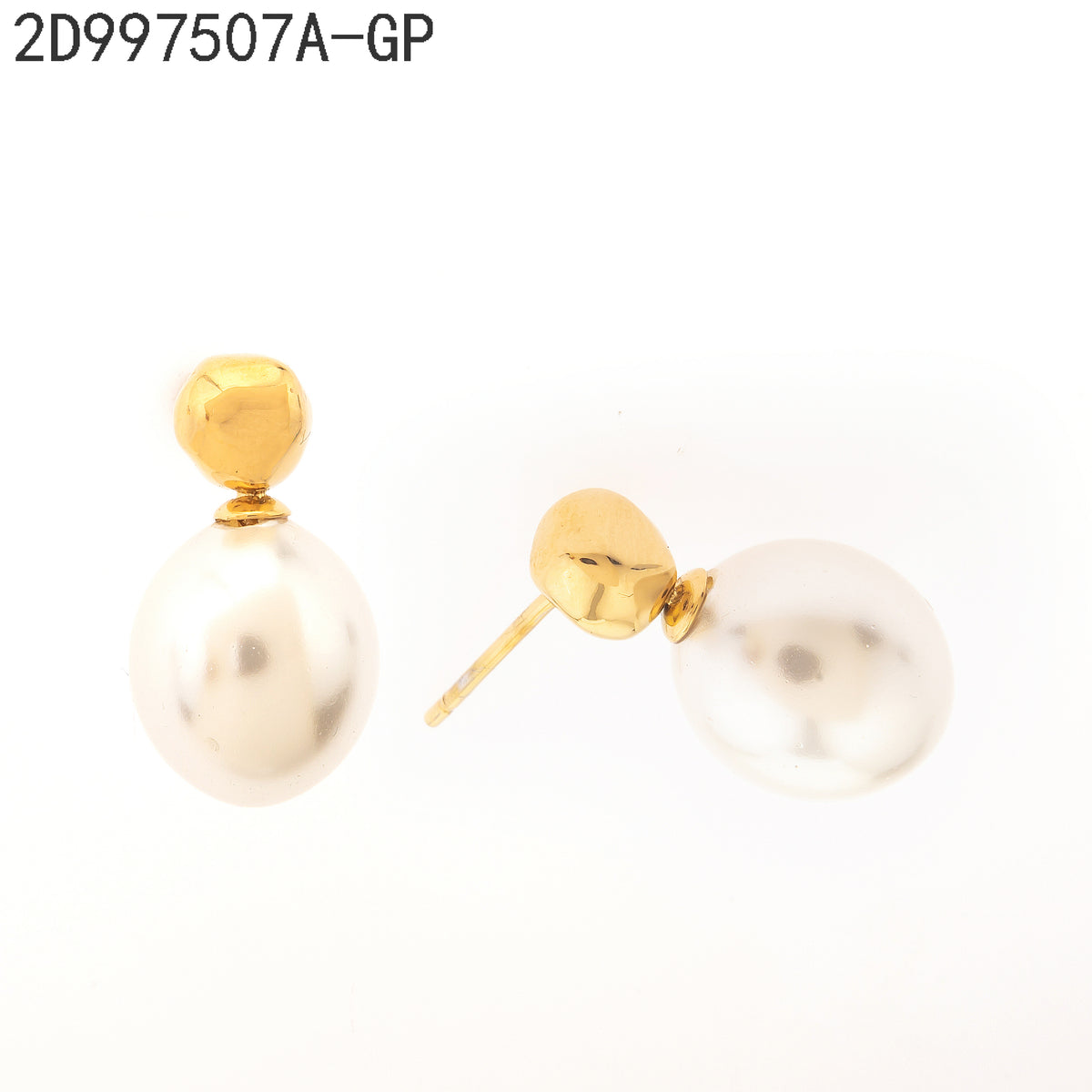Pendientes  Dorado con Perla