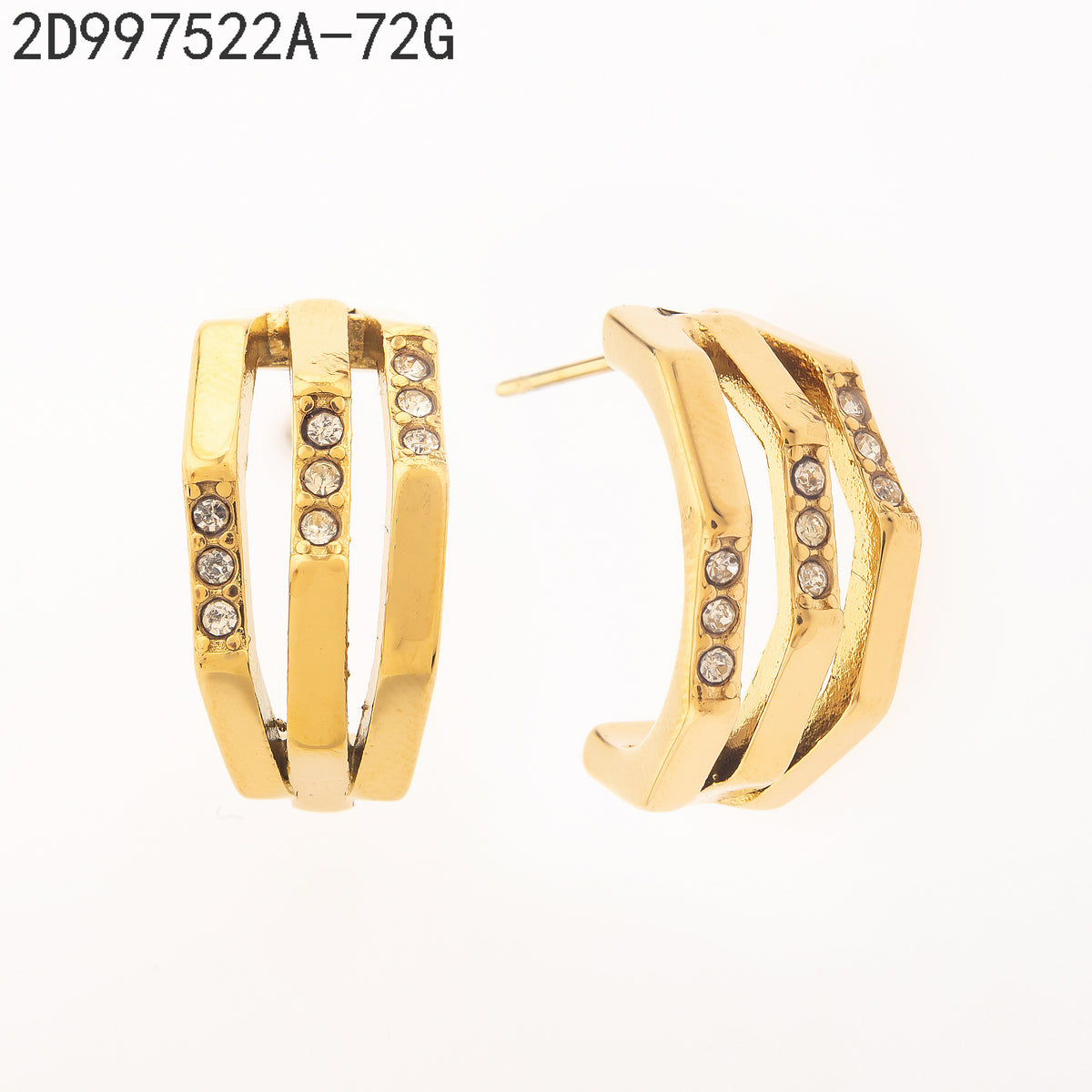 Pendientes Zirconia blanca Dorado