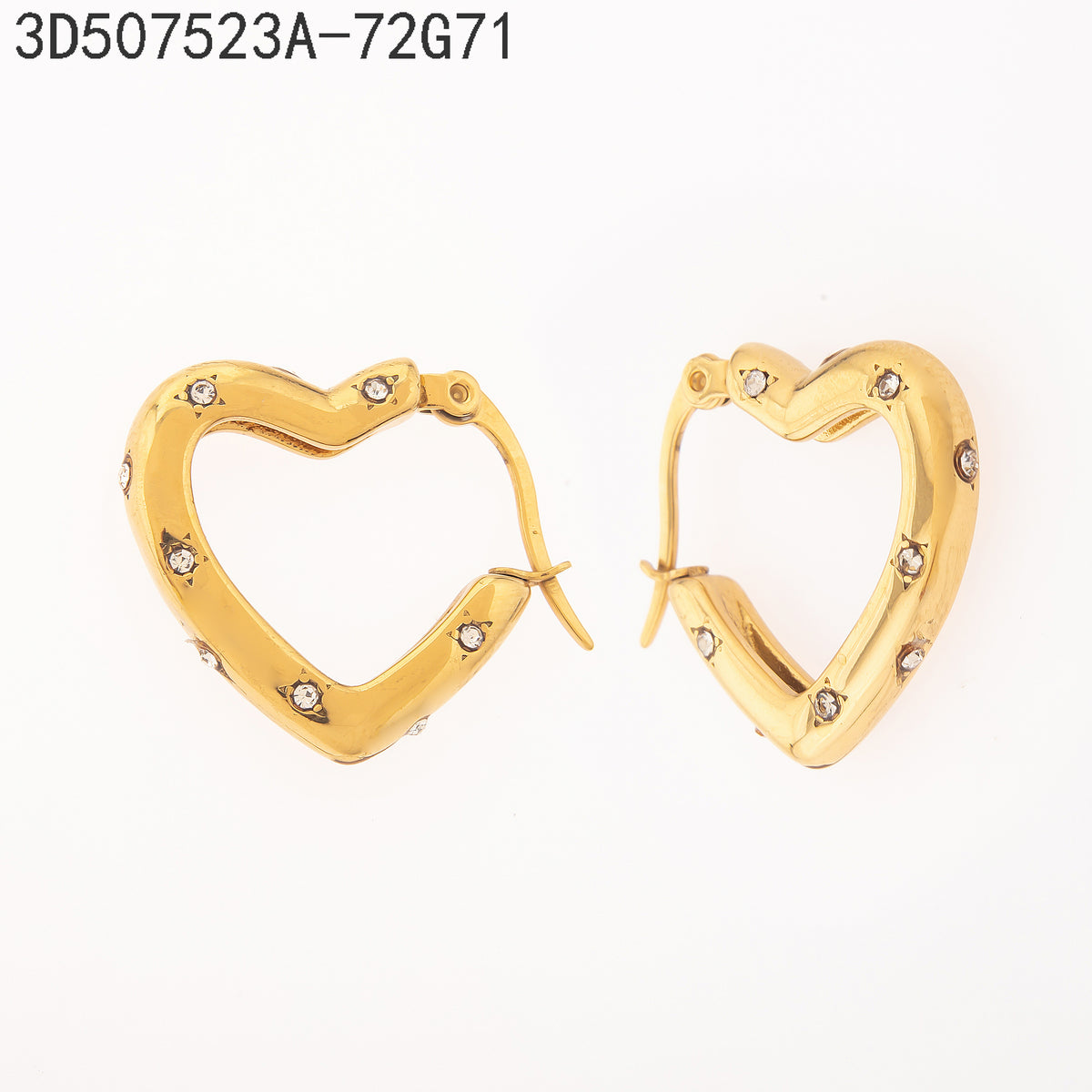 Pendientes Zirconia blanca Dorado Corazón