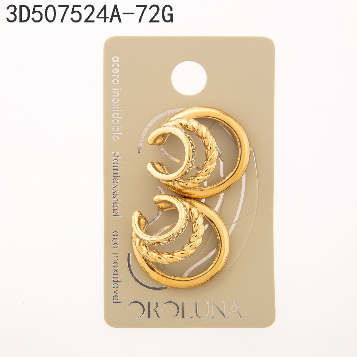 Pendientes Zirconia blanca Dorado