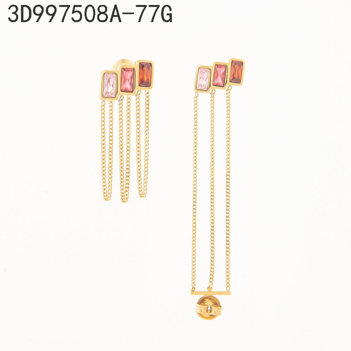 Pendientes Multicolor Dorado