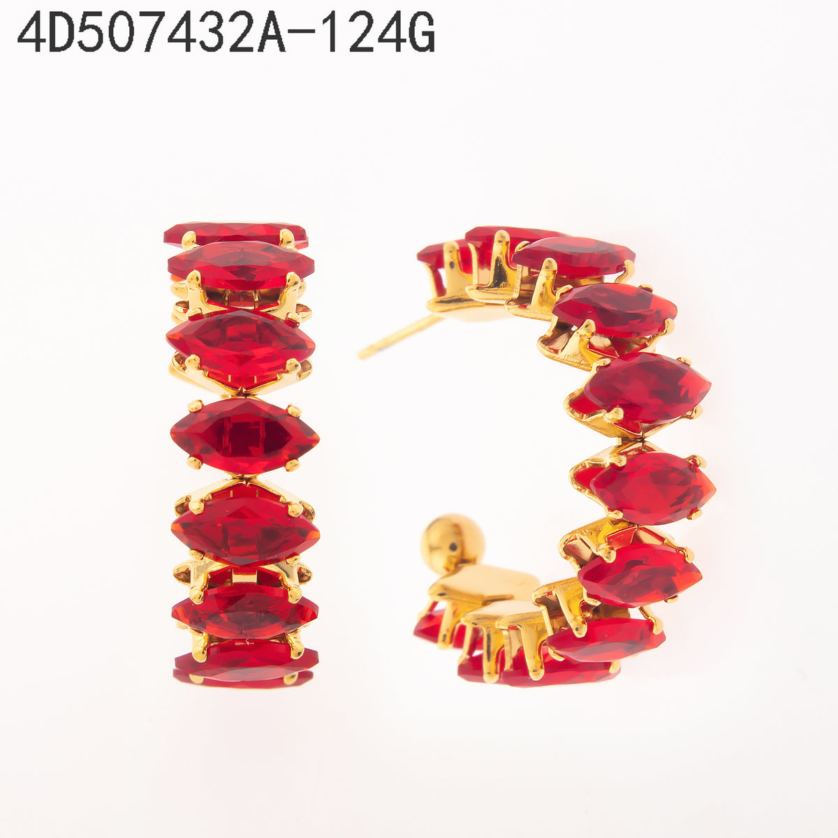 Pendientes Rojo Dorado
