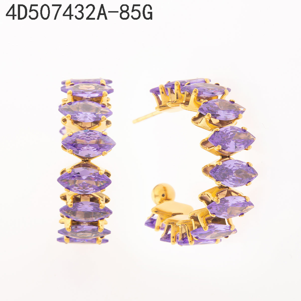Pendientes Amatista Dorado
