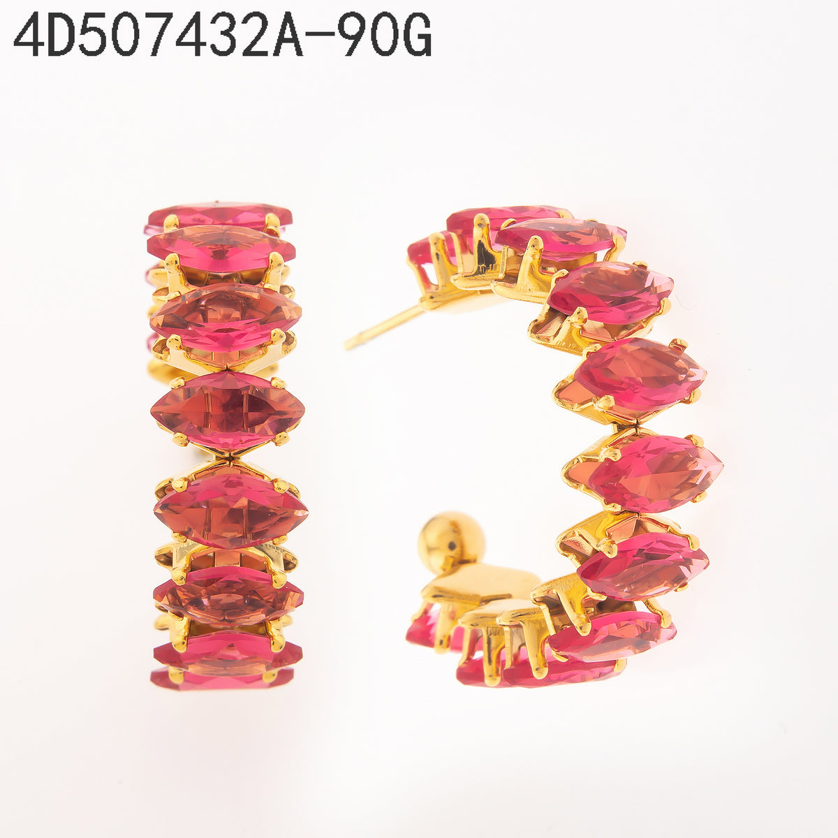 Pendientes Rosa Dorado