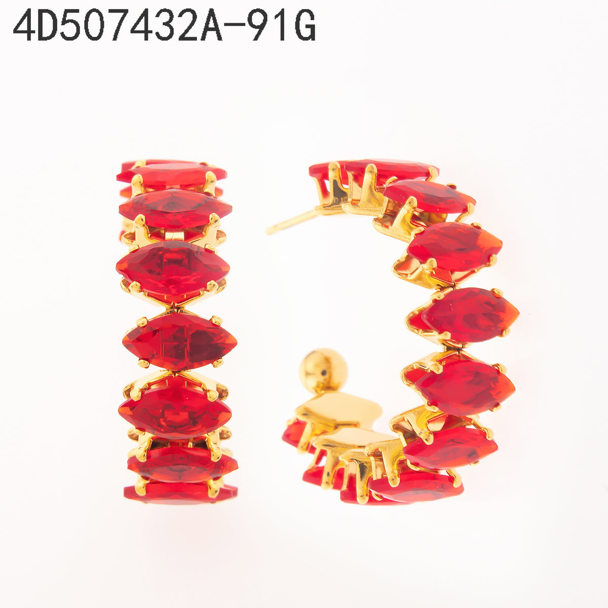 Pendientes Rubí Dorado