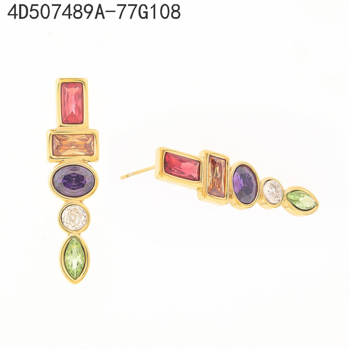 Pendientes Multicolor Dorado variados