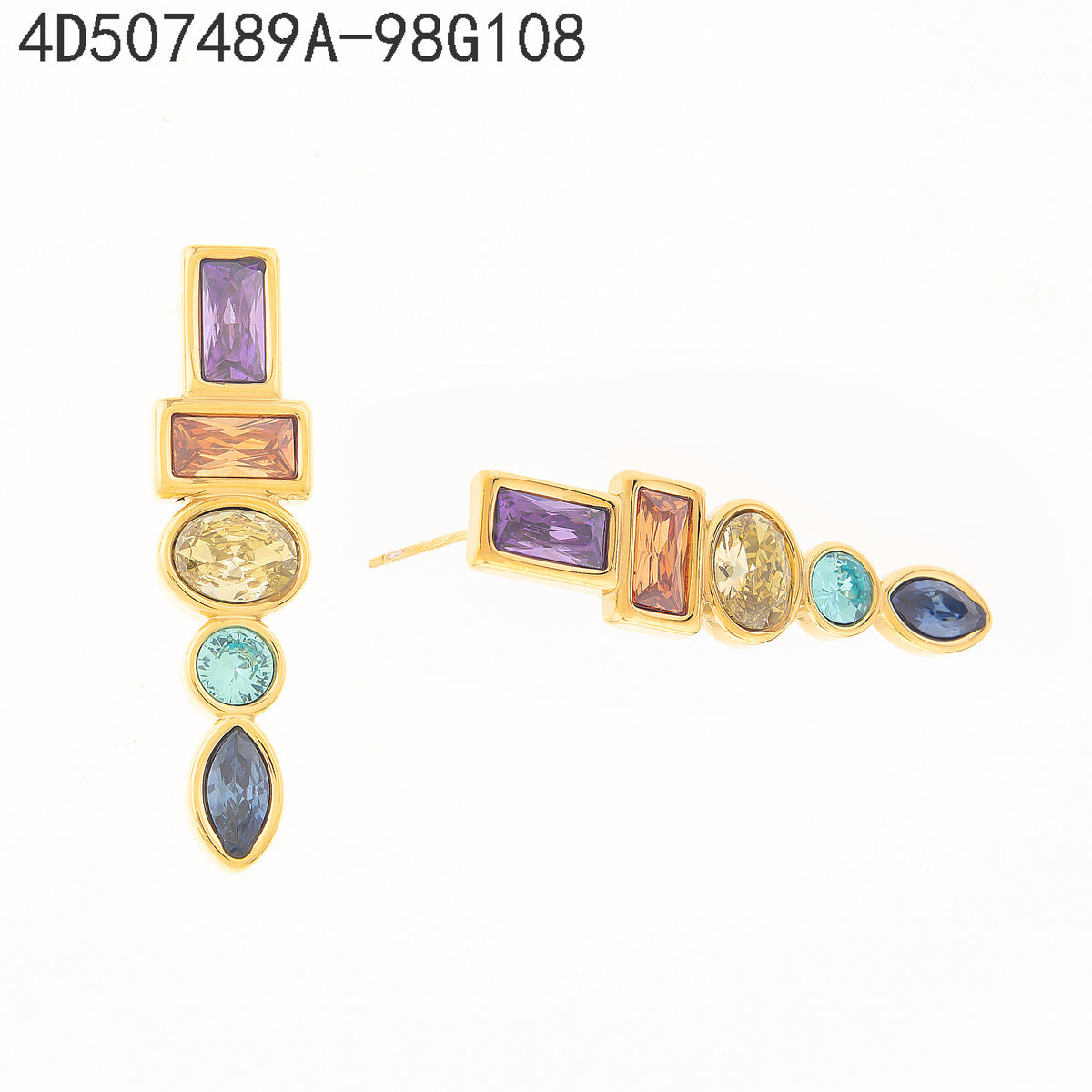 Pendientes Multicolor Dorado s variados