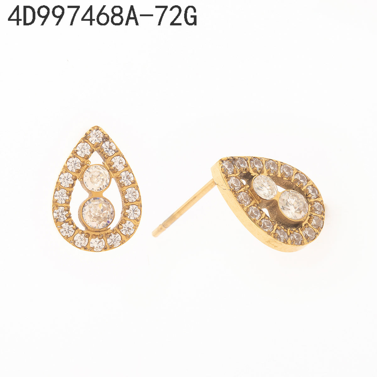 Pendientes Zirconia blanca Dorado