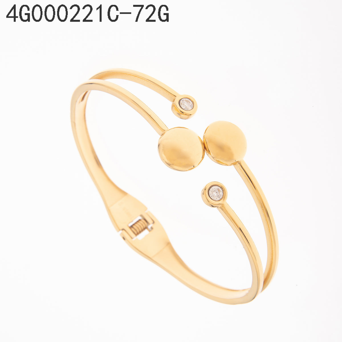 Brazalete Zirconia blanca Dorado