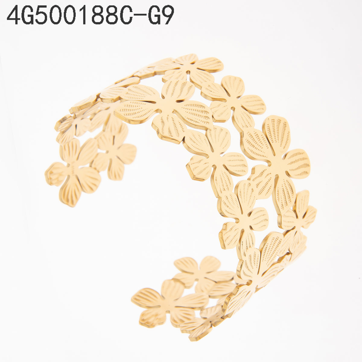 Brazalete  Dorado Flores y plantas