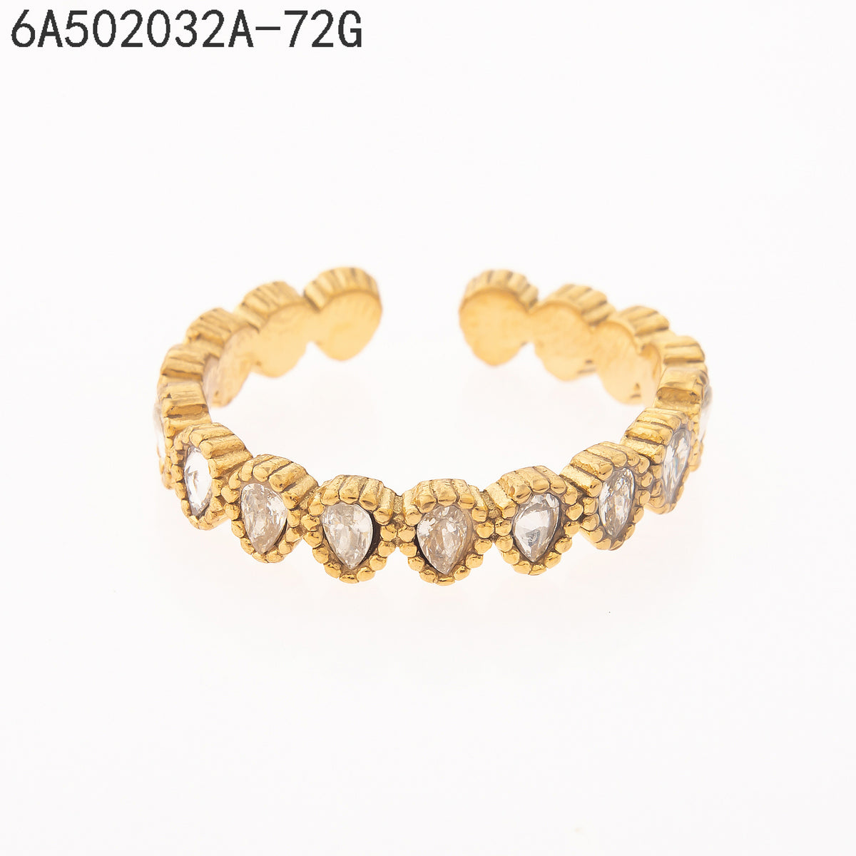 Anillo Zirconia blanca Dorado