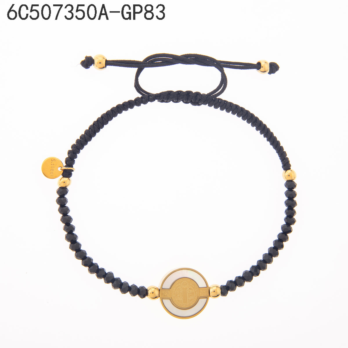 Pulsera  Dorado con Perla Nuestra Señora/Jesús/Angel
