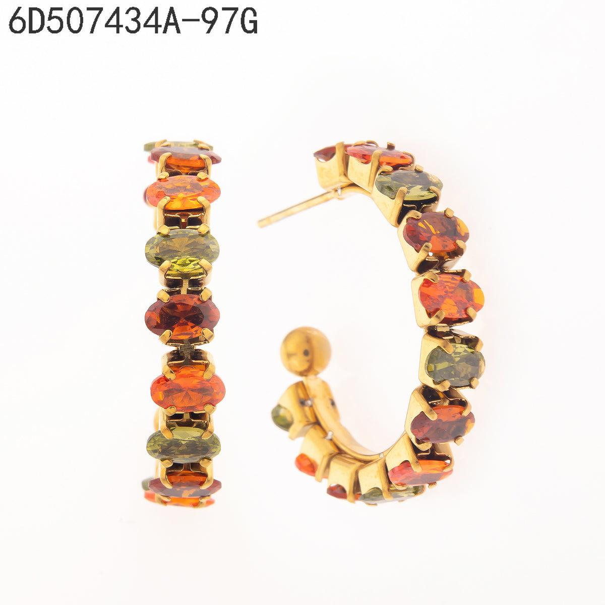 Pendientes Multicolor Dorado