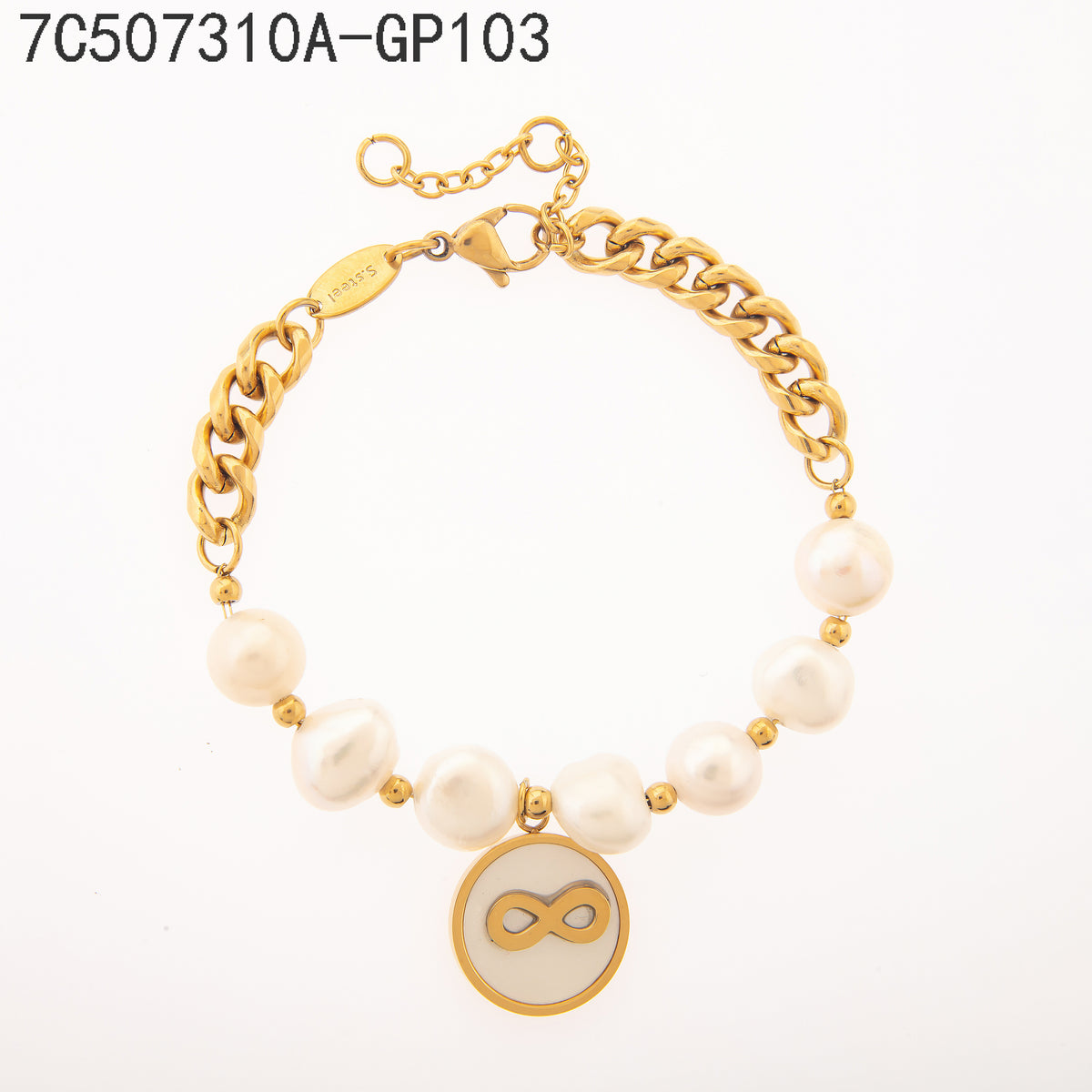 Pulsera  Dorado con Perla Infinito