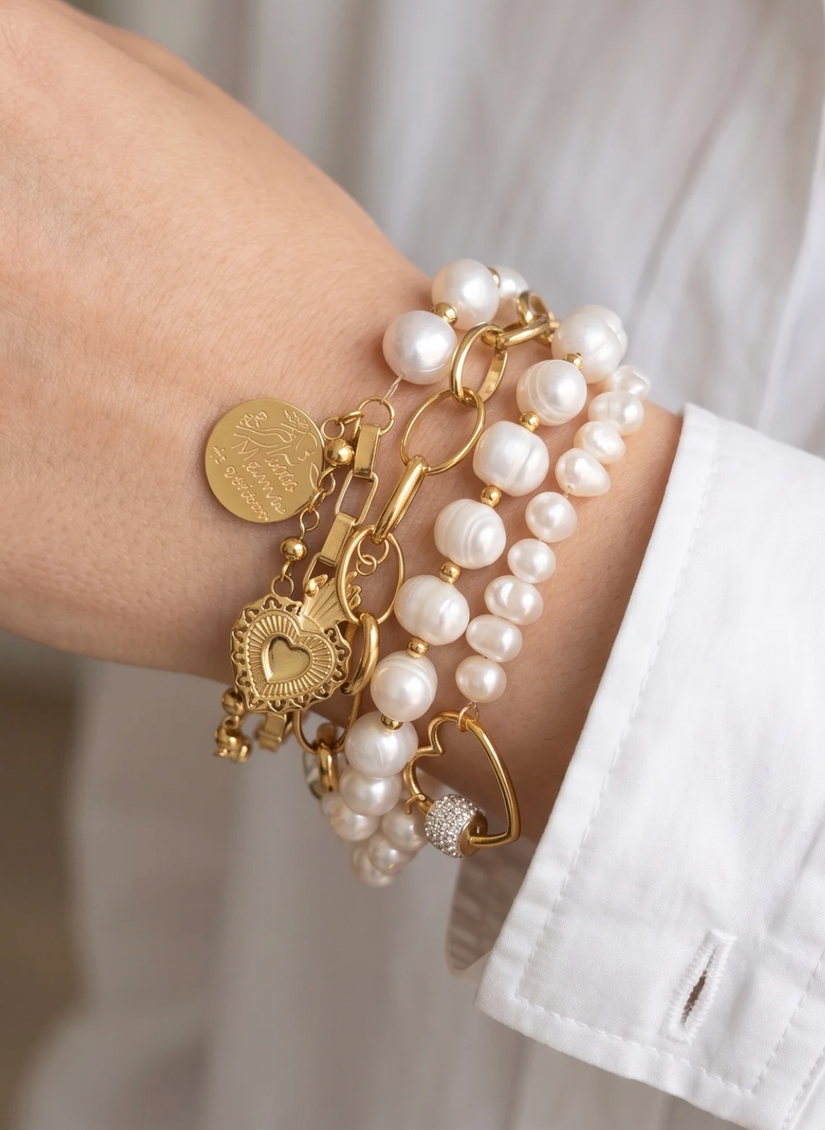Pulseras Perlas Charm