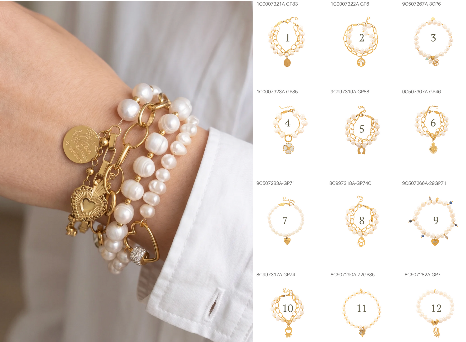 Pulseras Perlas Charm