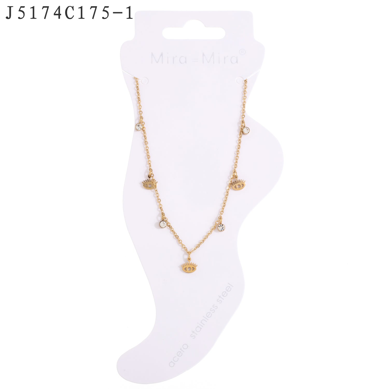 Tobillera de circonio (bañada en oro)