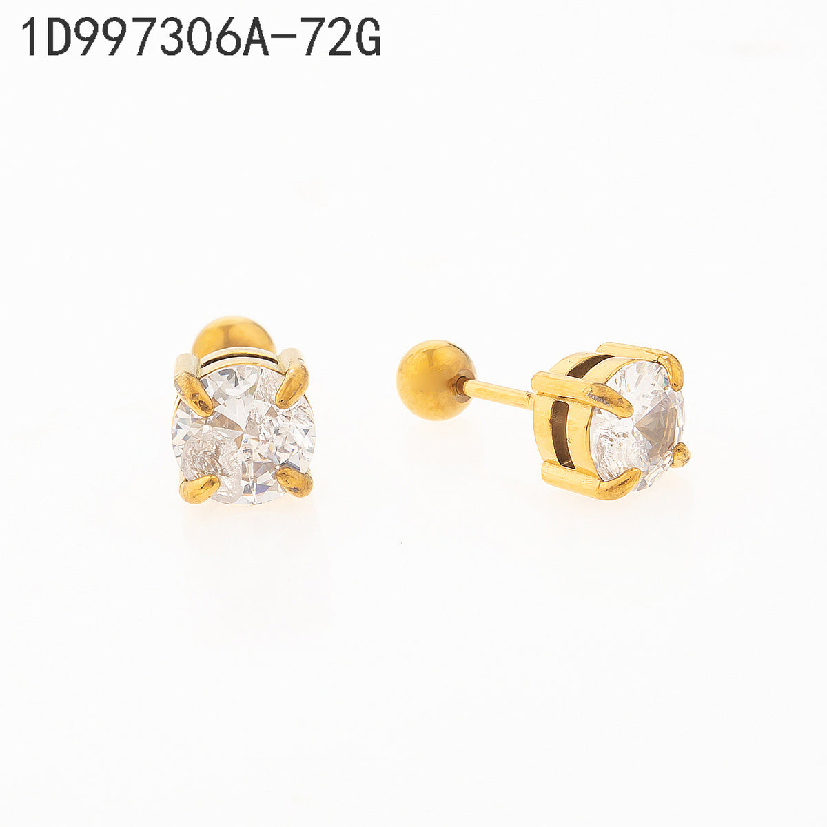 Pendientes Zirconia blanca Dorado