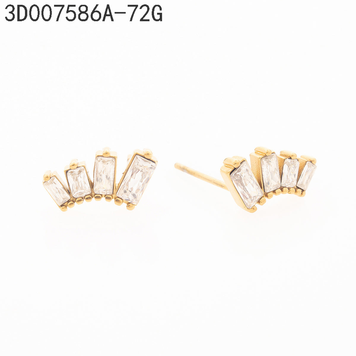 Pendientes Zirconia blanca Dorado