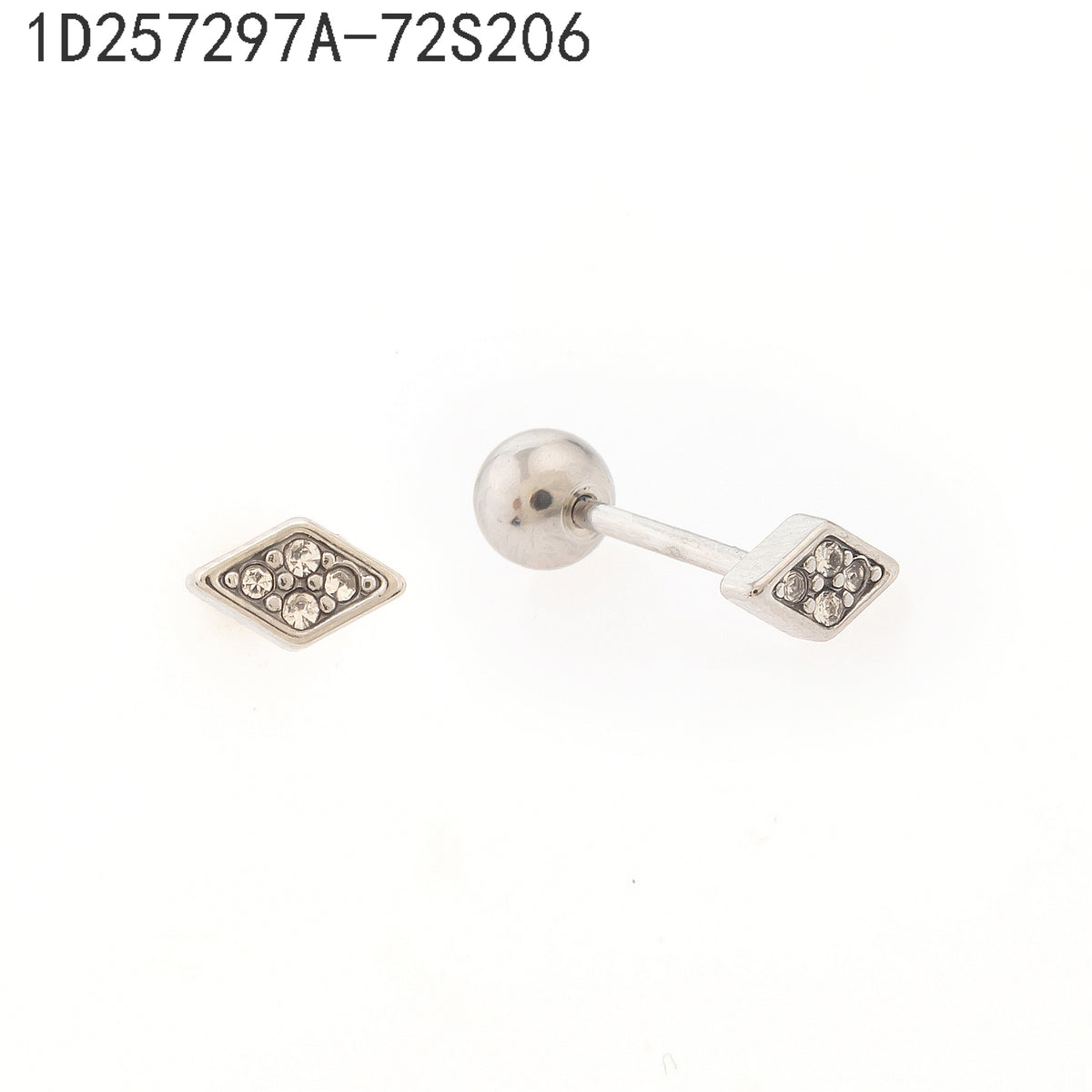 Pendientes Zirconia blanca Plateado Rombo