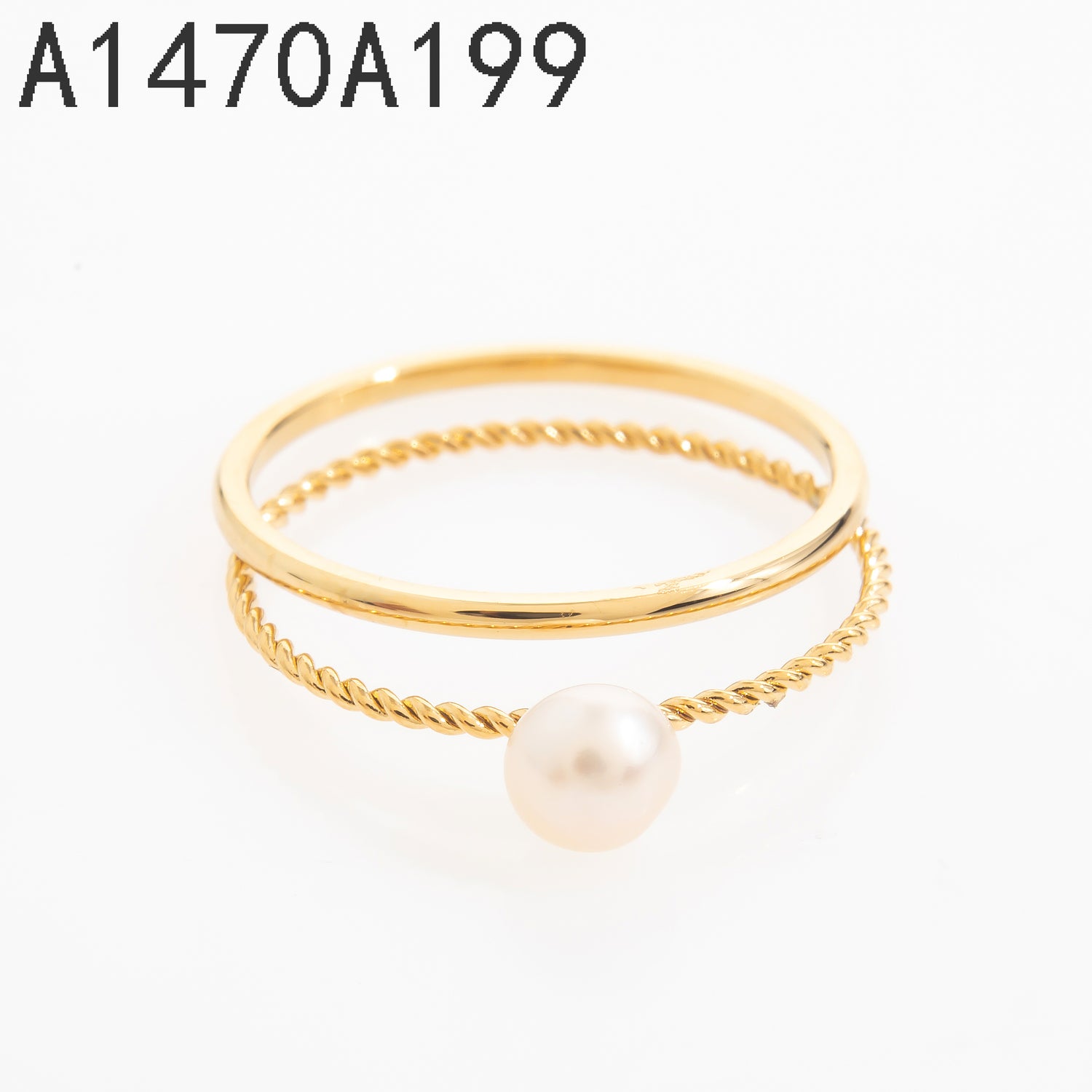 Anillo de perlas Oro Grueso 14K