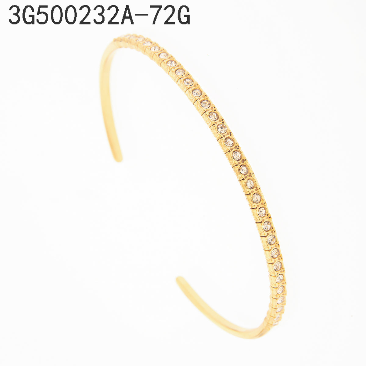 Brazalete Zirconia blanca Dorado