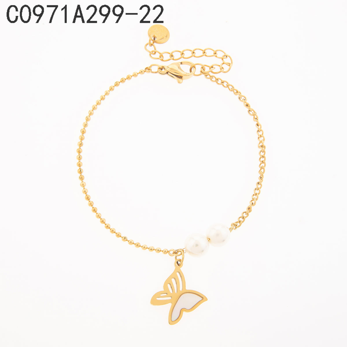 Pulsera  Dorado con Perla Mariposa