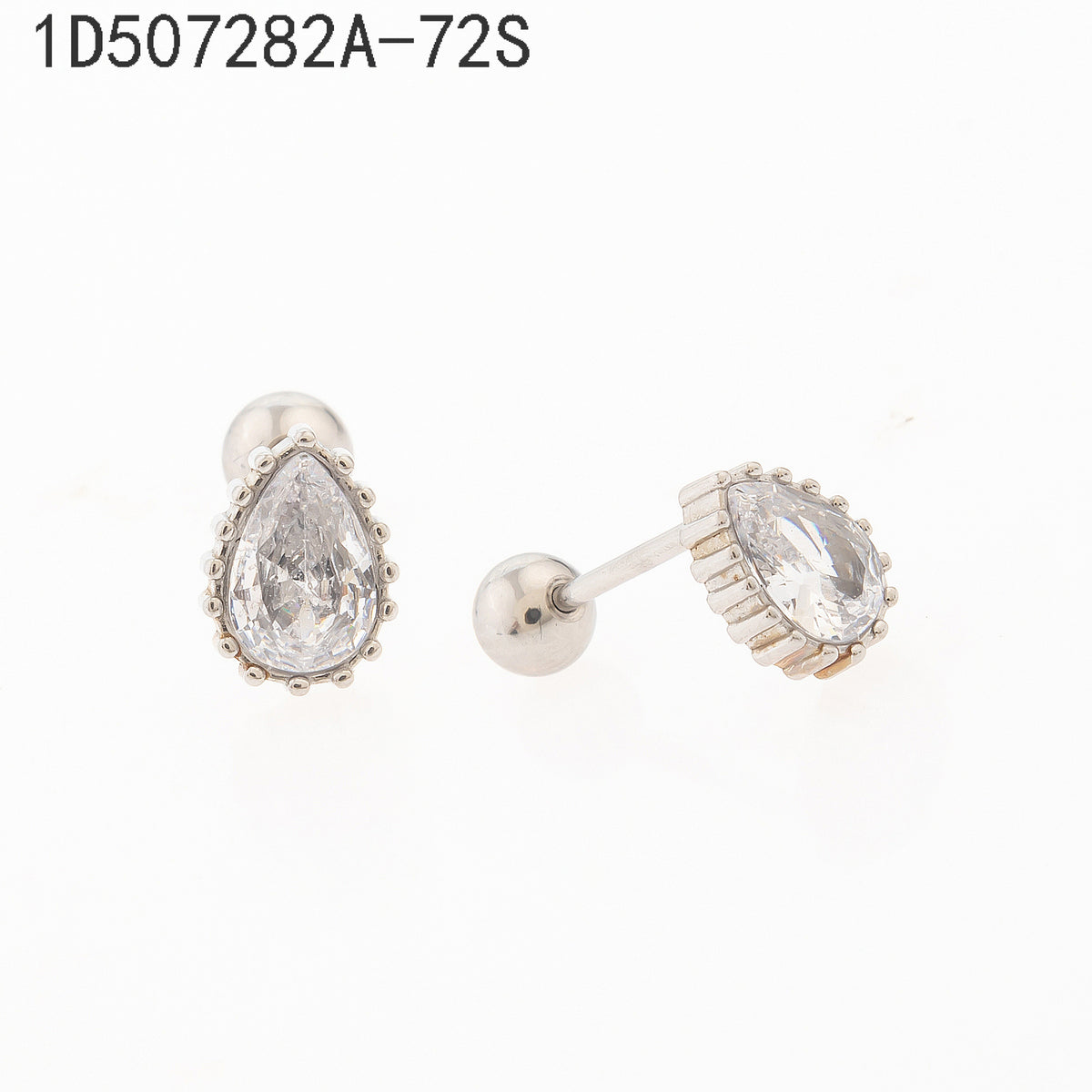 Pendientes Zirconia blanca Plateado