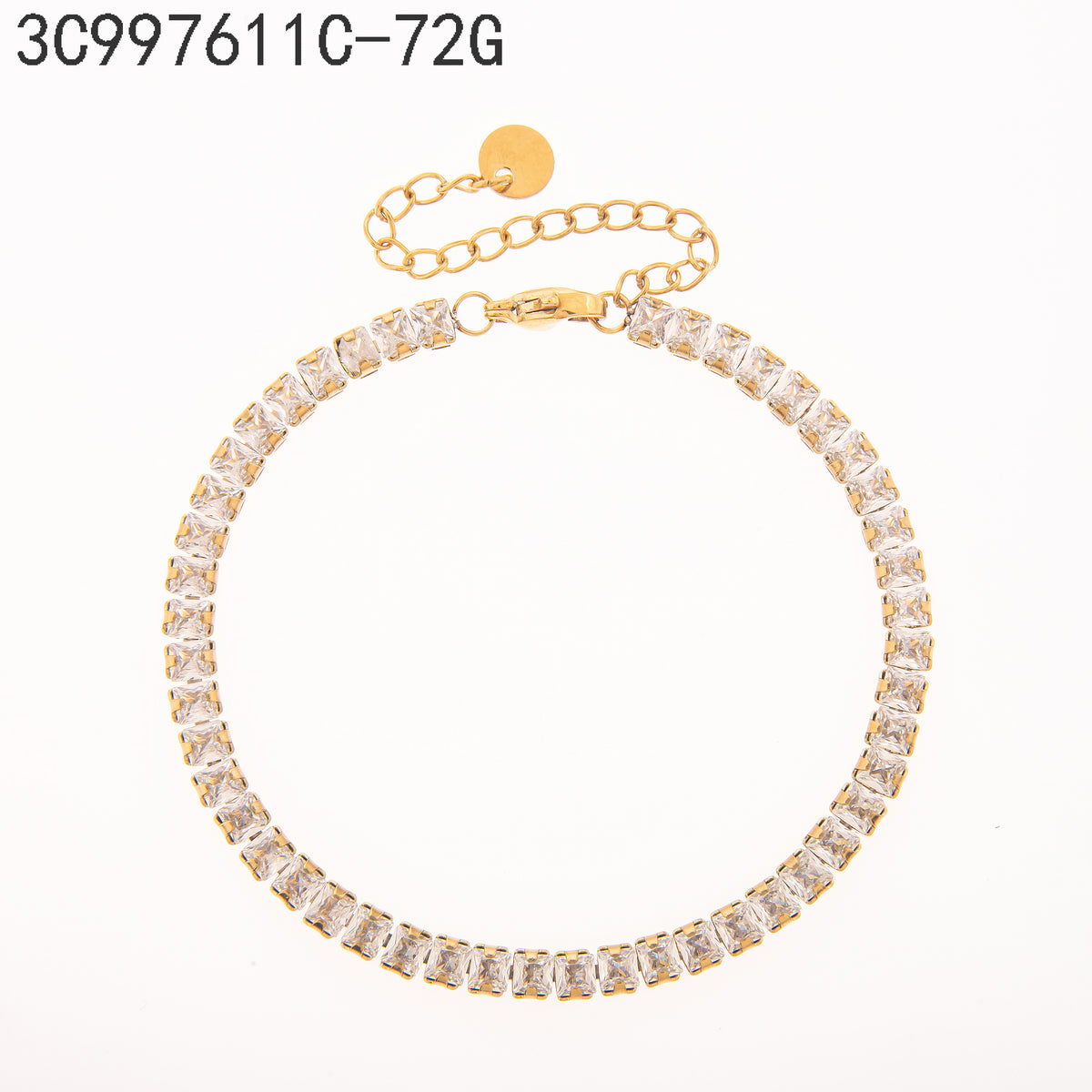 Pulsera Zirconia blanca Dorado