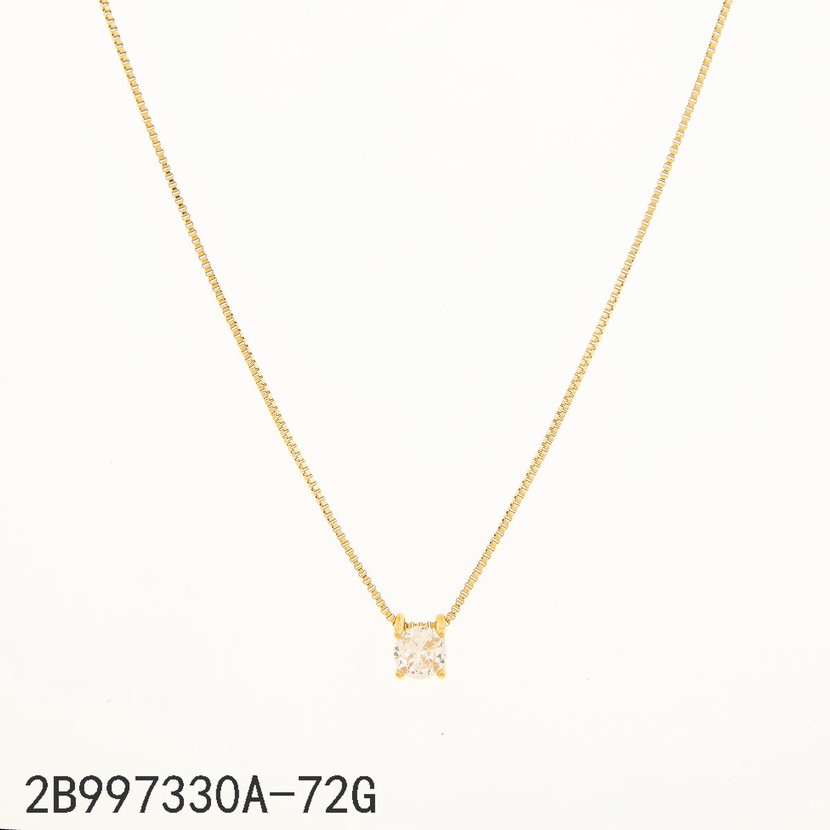 Collar Zirconia blanca Dorado