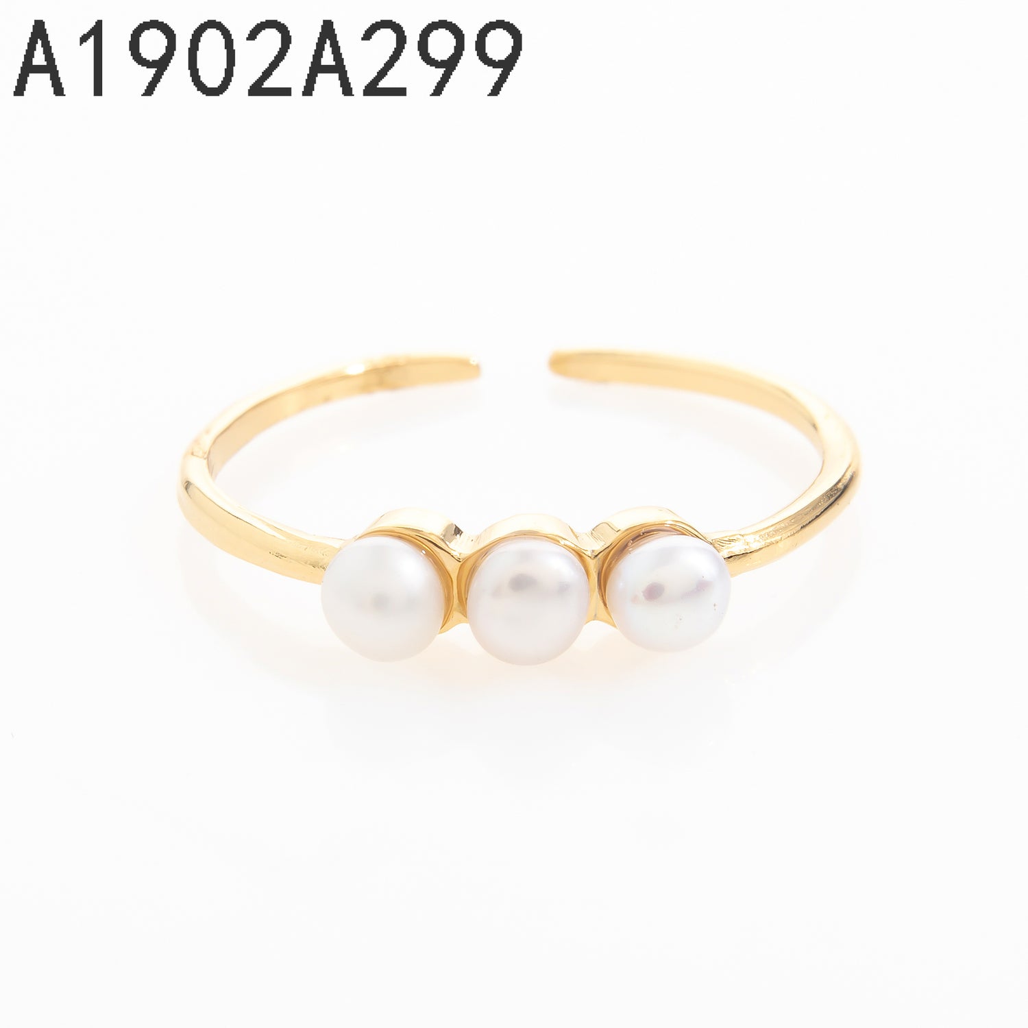 Anillo de perlas Oro Grueso 14K