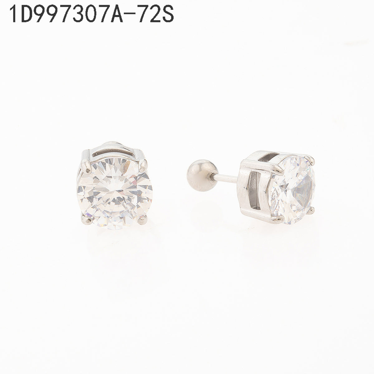 Pendientes Zirconia blanca Plateado