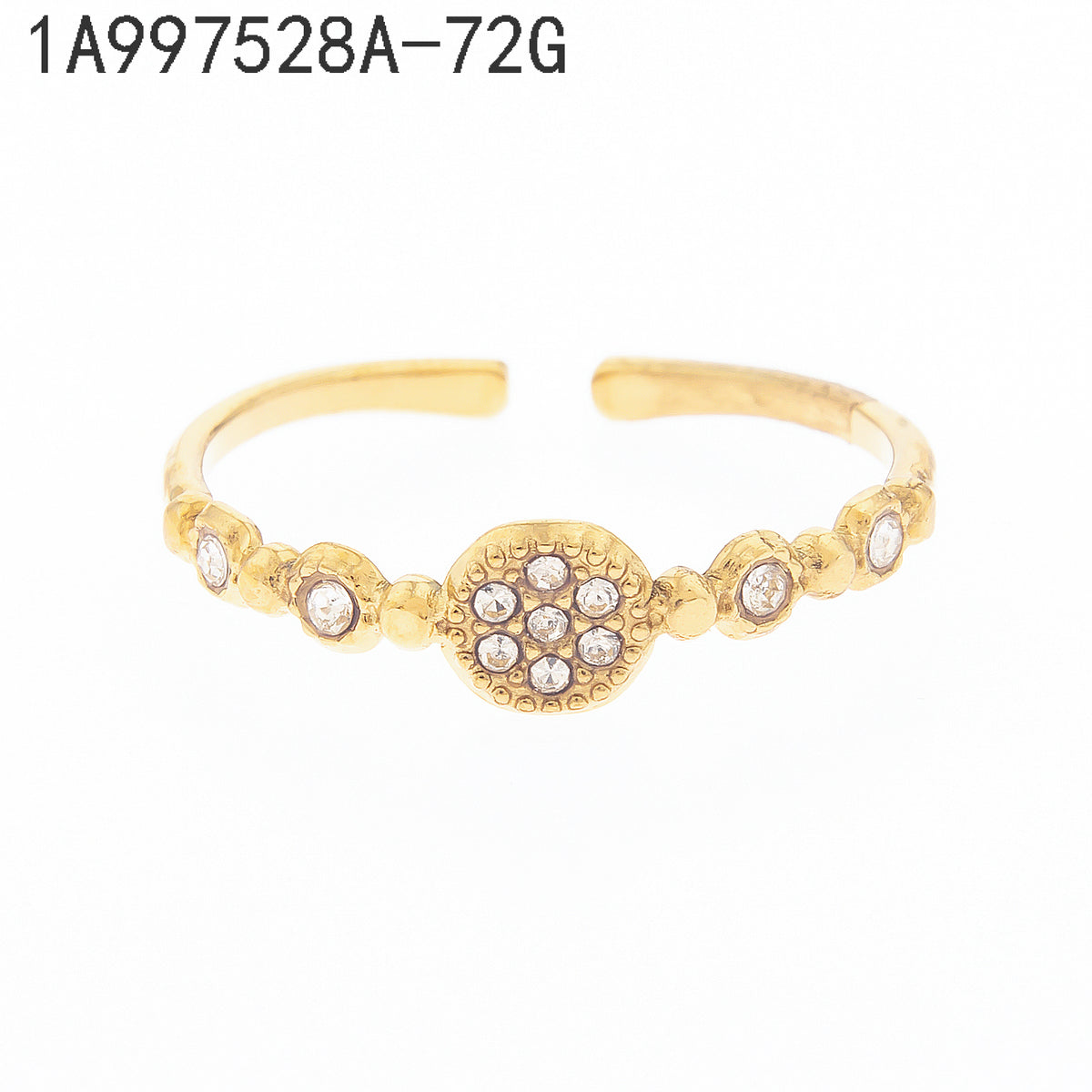 Anillo Zirconia blanca Dorado