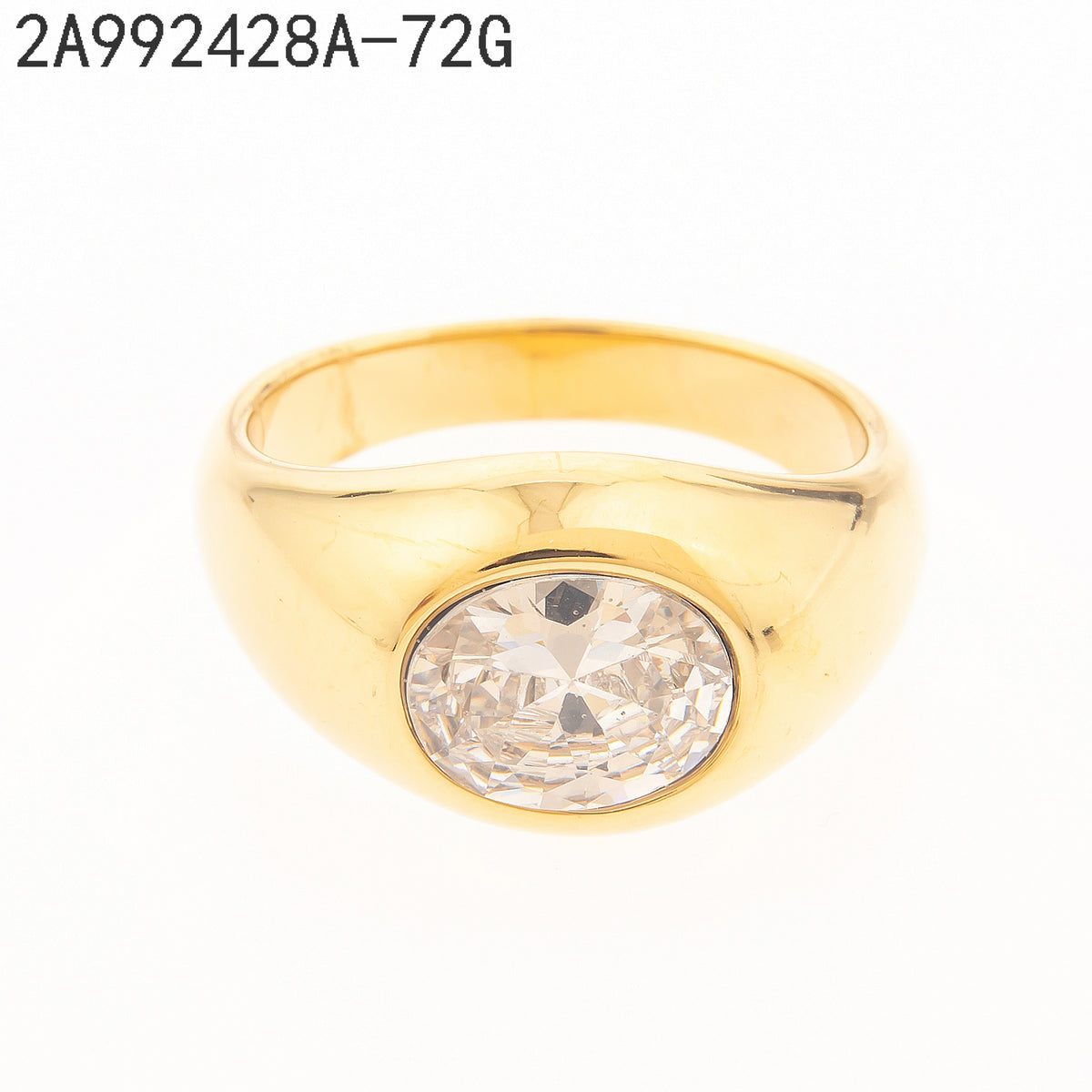 Anillo Zirconia blanca Dorado