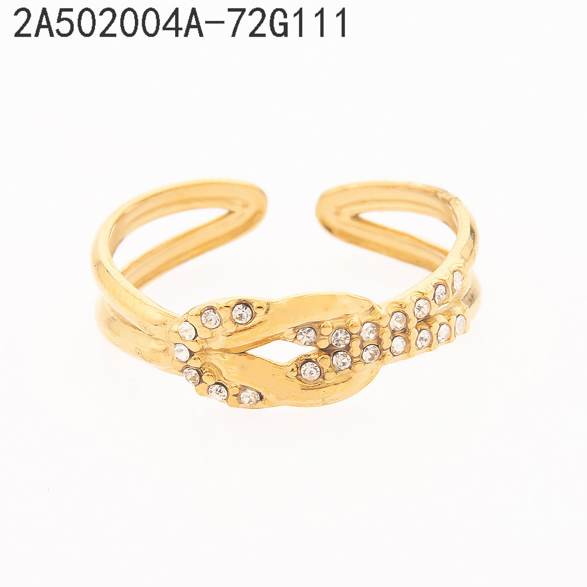 Anillo Zirconia blanca Dorado Nudo