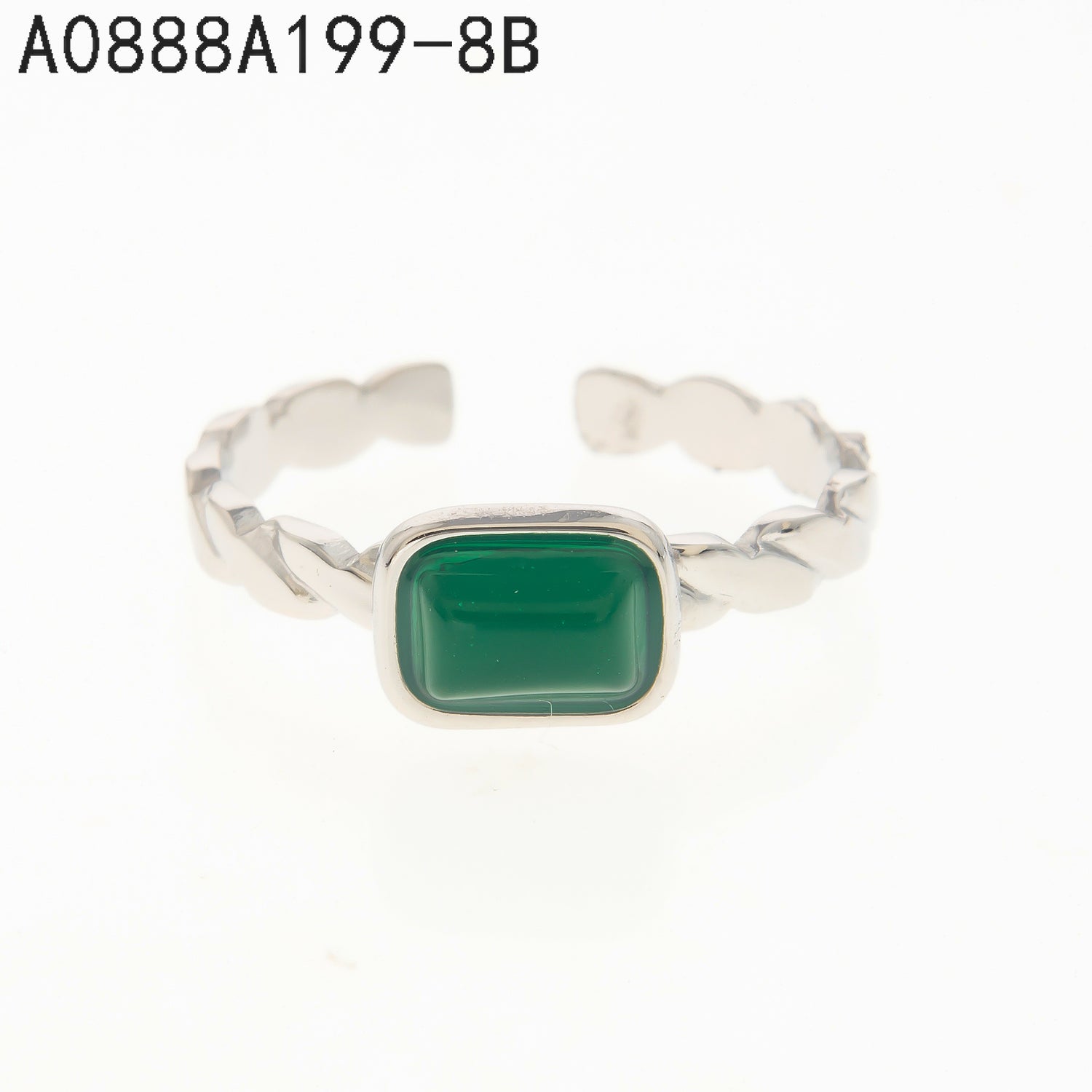 Anillo Braided Square Stone